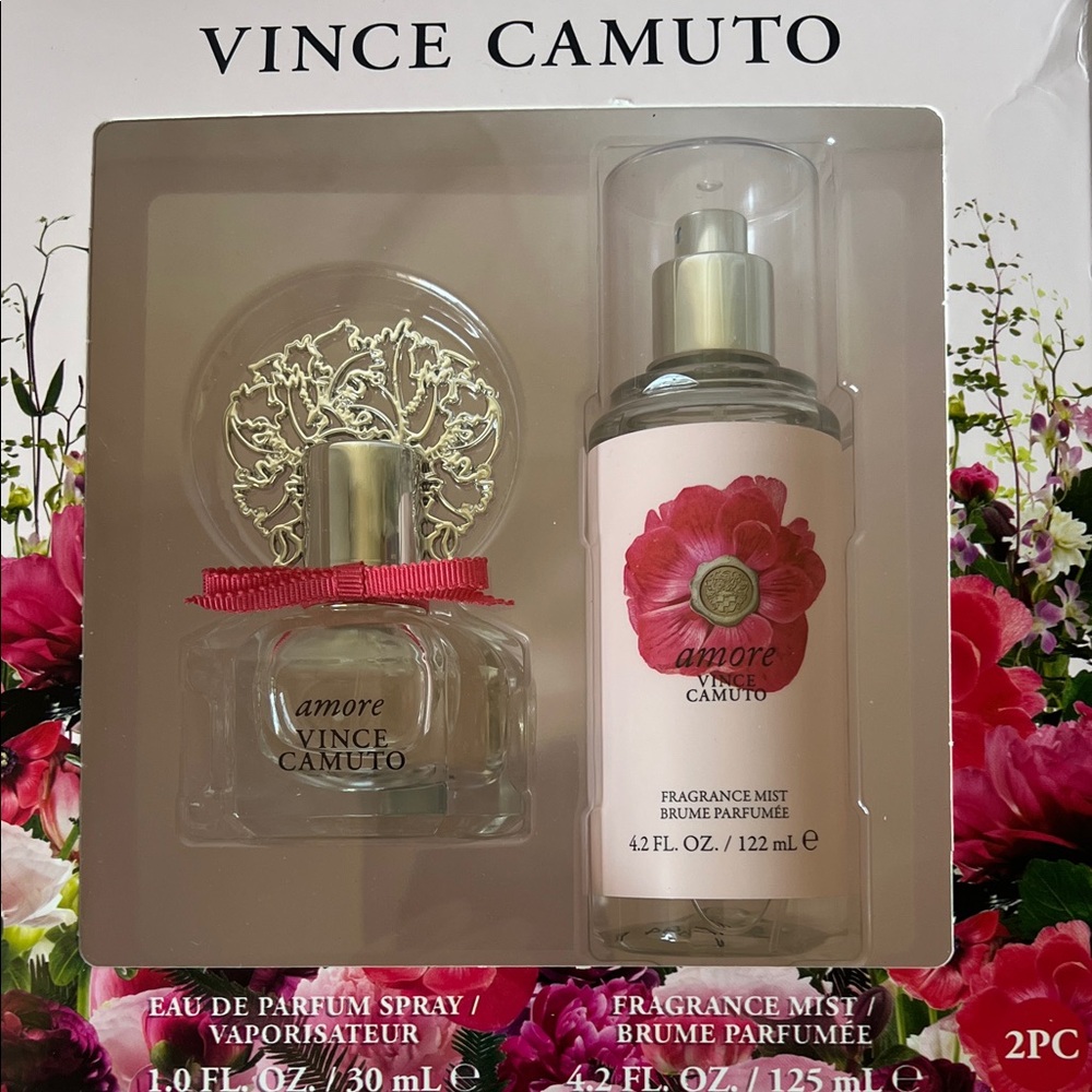 Vince Camuto Amore Pink floral perfume spray & Fragrance Mist gift set 2 pc New
